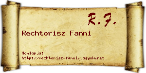 Rechtorisz Fanni névjegykártya