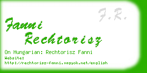 fanni rechtorisz business card